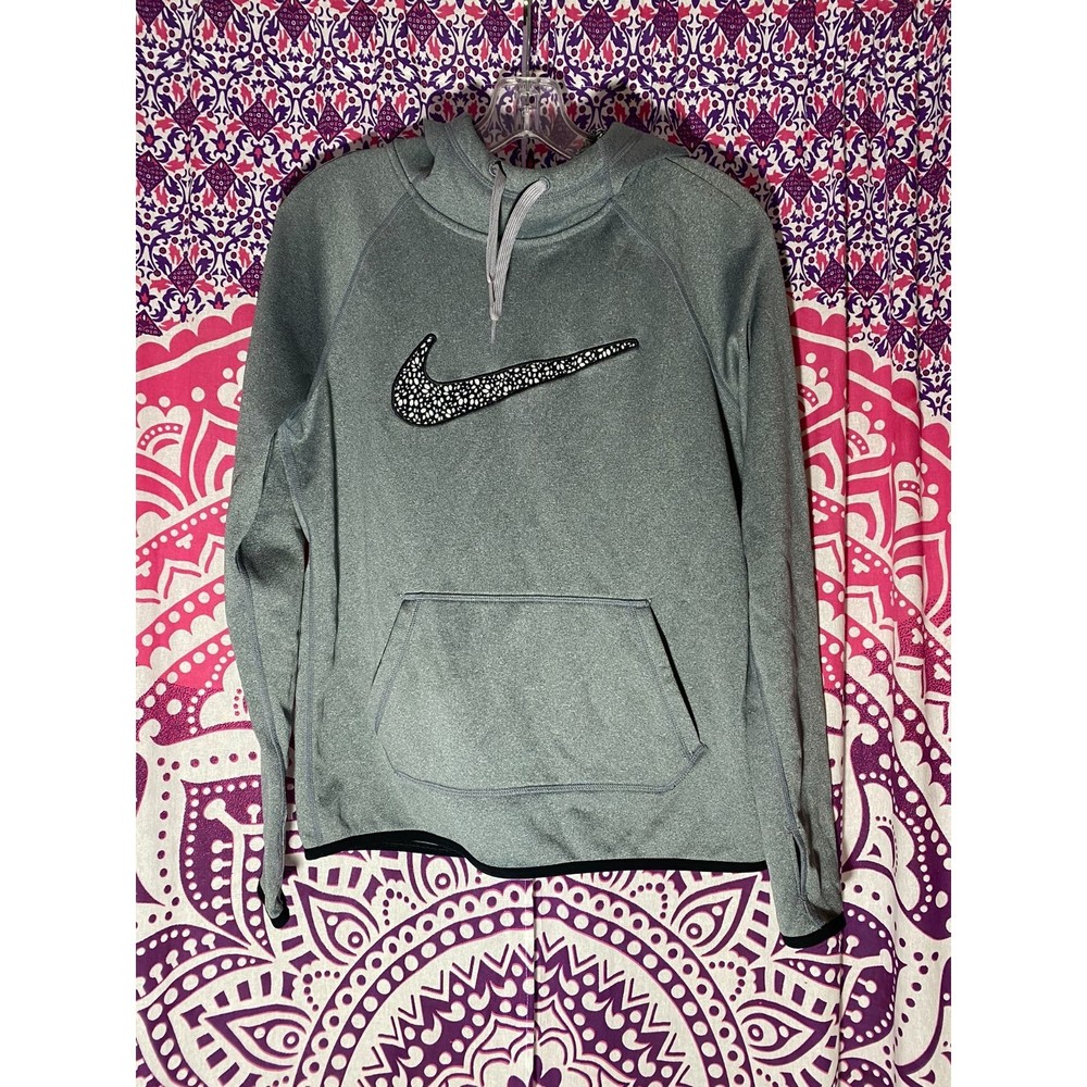 Nike Therma Fit Hoodie Gray Black Size Small